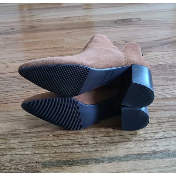 Blondo Tanner Boots Womens 9 Brown Suede Waterproof Block Heel Ankle Booties - Picture 15 of 16